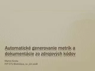 martin sirota fiit stu bratislava 10 j n 2008