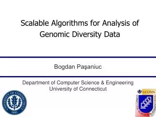 Scalable Algorithms for Analysis of Genomic Diversity Data