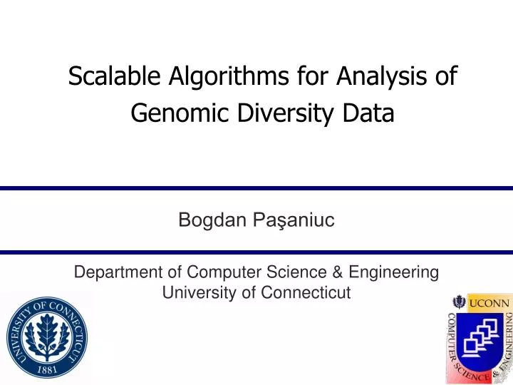 scalable algorithms for analysis of genomic diversity data