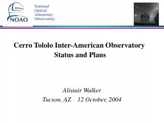 Cerro Tololo Inter-American Observatory Status and Plans