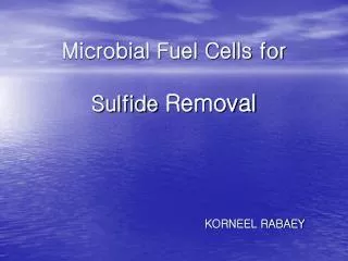 Microbial Fuel Cells for Sulfide Removal