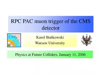 RPC PAC muon trigger of the CMS detector