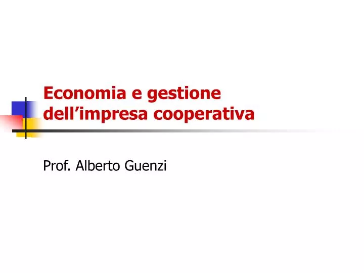 economia e gestione dell impresa cooperativa