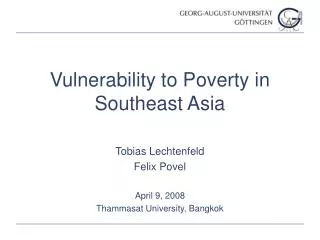 Vulnerability to Poverty in Southeast Asia