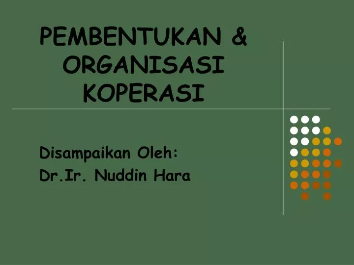 pembentukan organisasi koperasi