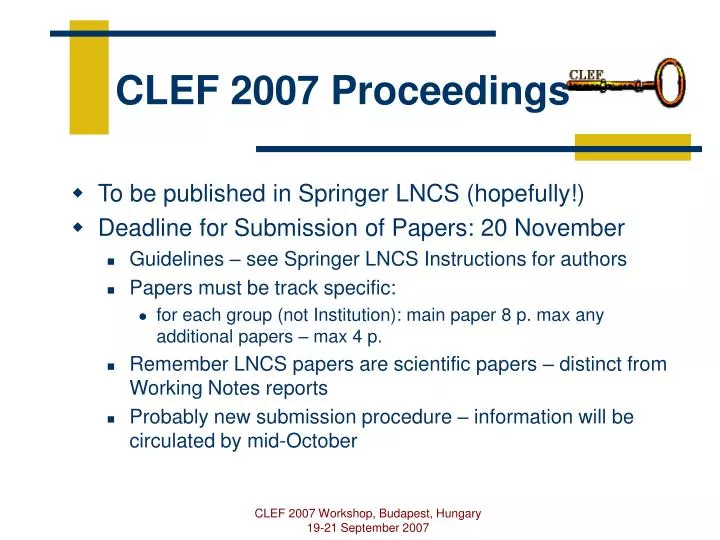 clef 2007 proceedings