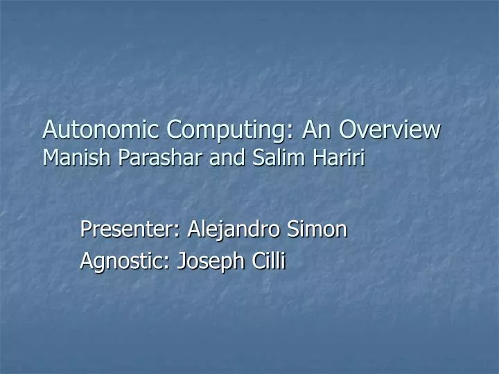 autonomic computing an overview manish parashar and salim hariri