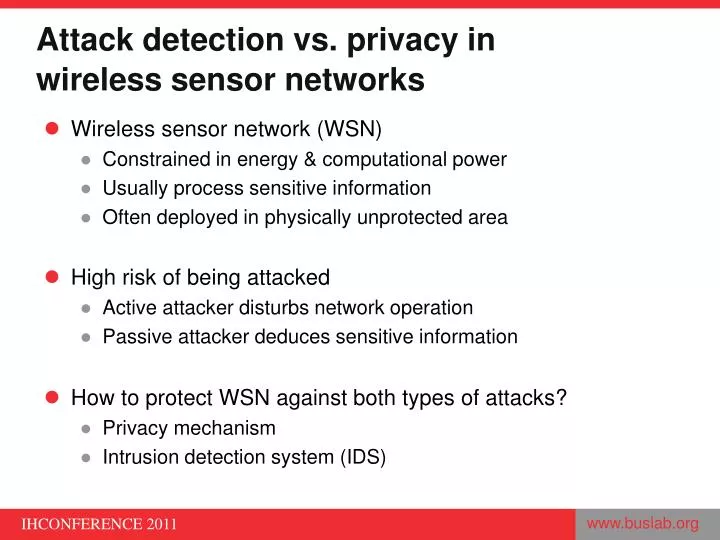 attack detection vs p rivacy in wireless sensor networks