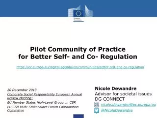 Pilot Community of Practice for Better Self- and Co- Regulation