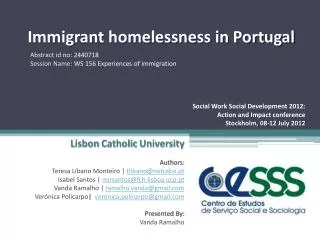 Immigrant homelessness in Portugal