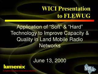 WICI Presentation to FLEWUG