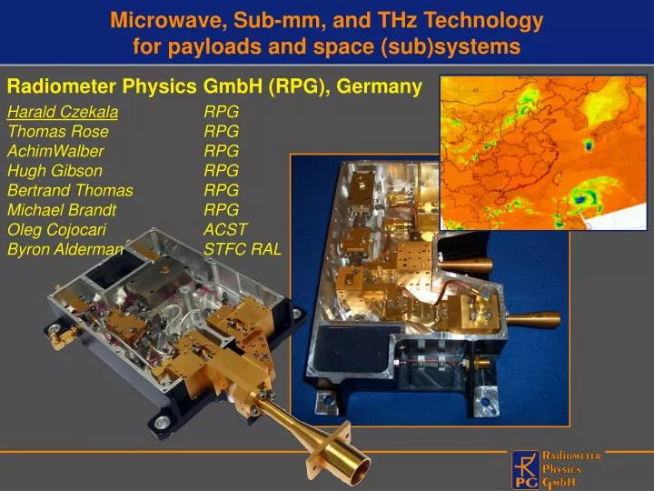 microwave sub mm and thz technology for payloads and space sub systems