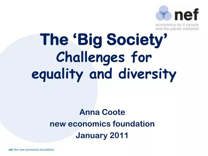 the big society challenges for equality and diversity