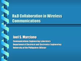 R&amp;D Collaboration in Wireless Communications