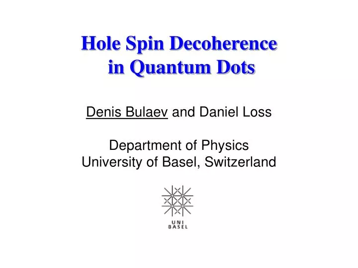 hole spin decoherence in quantum dots
