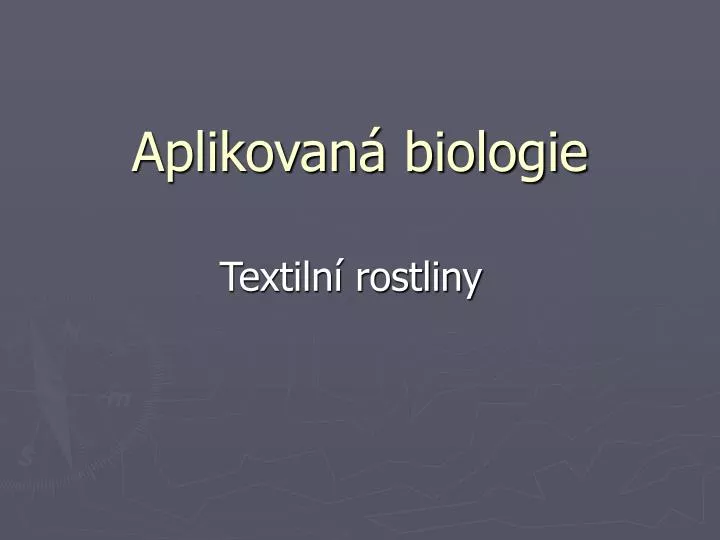 aplikovan biologie