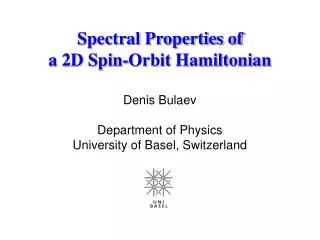 Spectral Properties of a 2D Spin-Orbit Hamiltonian