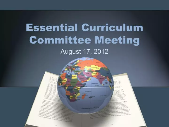 essential curriculum committee meeting