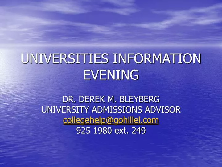 universities information evening
