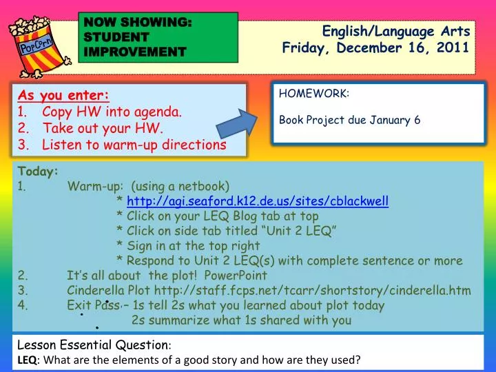 english language arts friday december 16 2011