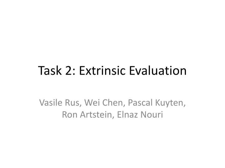 task 2 ex trinsic evaluation