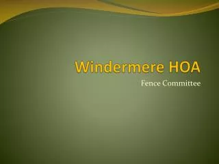 Windermere HOA