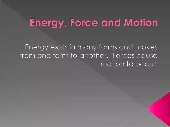 energy force and motion