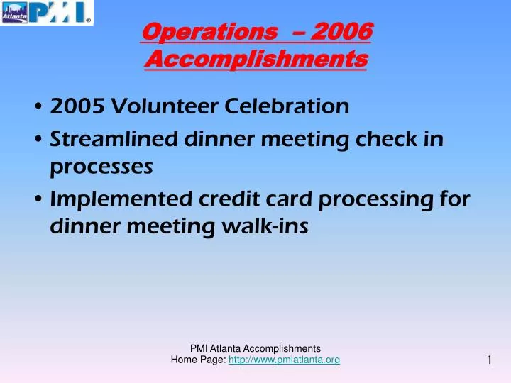 operations 2006 accomplishments