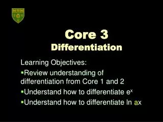 Core 3 Differentiation
