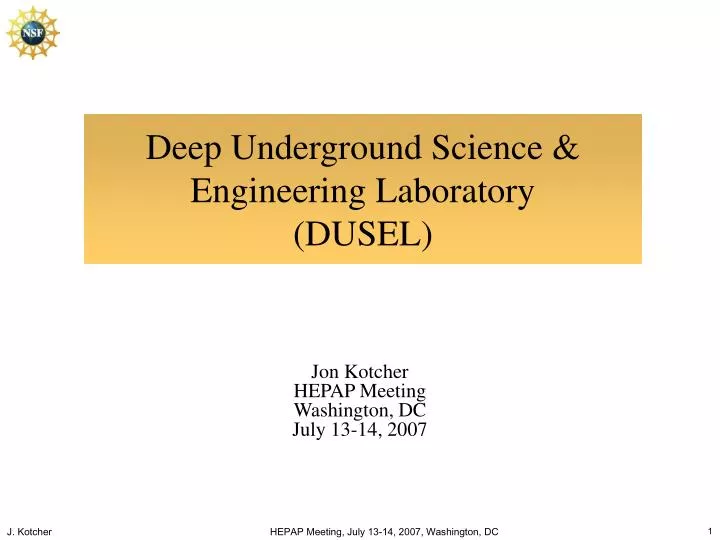 deep underground science engineering laboratory dusel