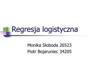regresja logistyczna