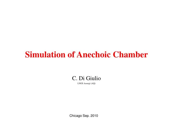 simulation of anechoic chamber