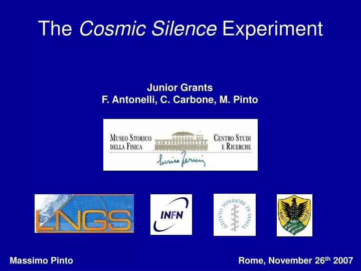 the cosmic silence experiment