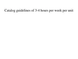 Catalog guidelines of 3-4 hours per week per unit