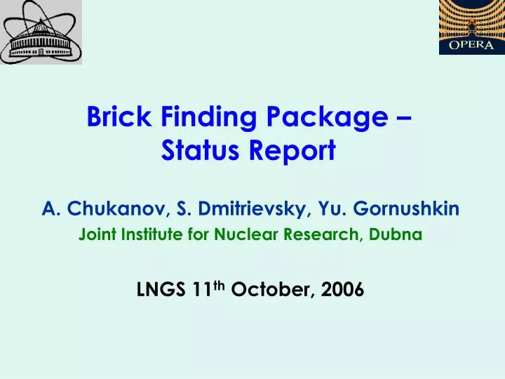 brick finding package status report