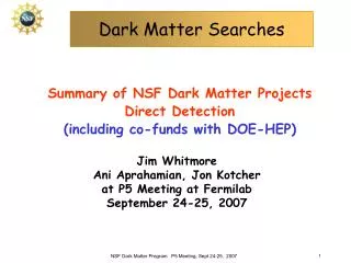 Dark Matter Searches