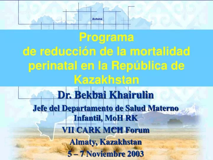 programa de reducci n de la mortalidad perinatal en la rep blica de kazakhstan