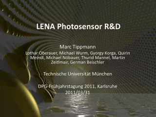 LENA Photosensor R&amp;D