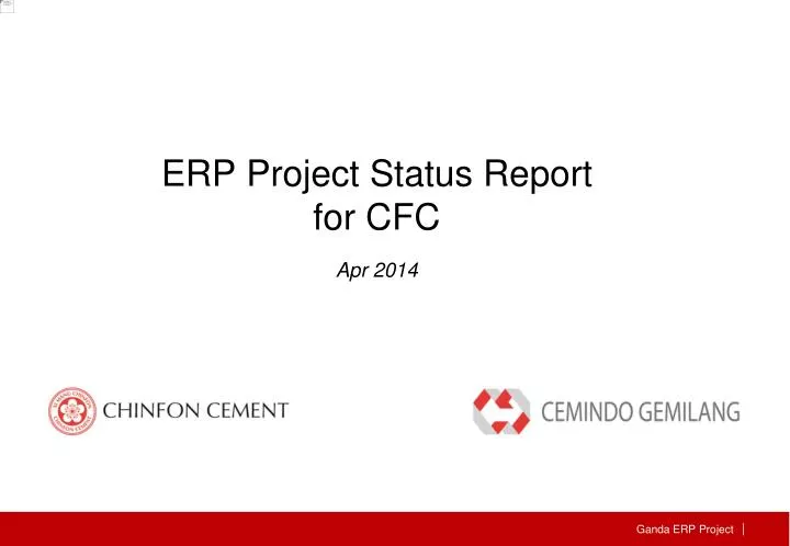 erp project status report for cfc apr 201 4