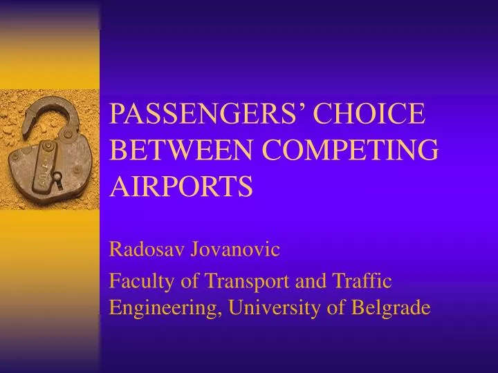 passengers choice between competing airports