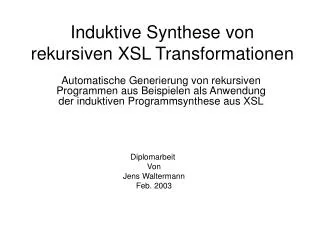 induktive synthese von rekursiven xsl transformationen
