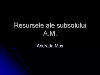 resursele ale subsolului a m