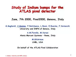 Study of Indium bumps for the ATLAS pixel detector