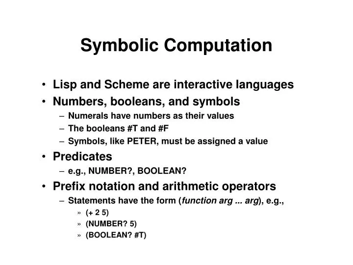 symbolic computation