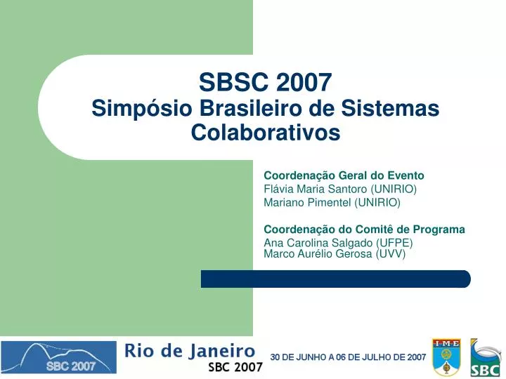 sbsc 2007 simp sio brasileiro de sistemas colaborativos