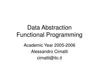 Data Abstraction Functional Programming