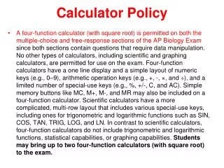 Calculator Policy