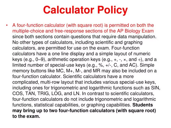 calculator policy