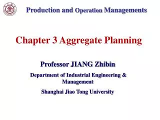 Production and Operation Managements