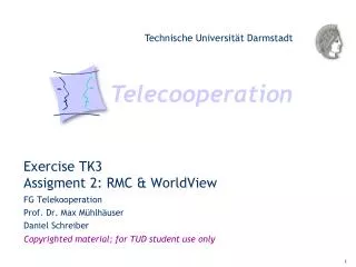 Exercise TK3 Assigment 2: RMC &amp; WorldView